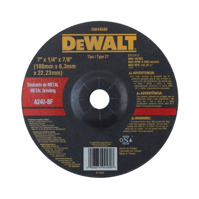DISCO DESBASTE 7 X 1-4 DEWALT